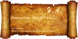 Hanuszek Abiáta névjegykártya